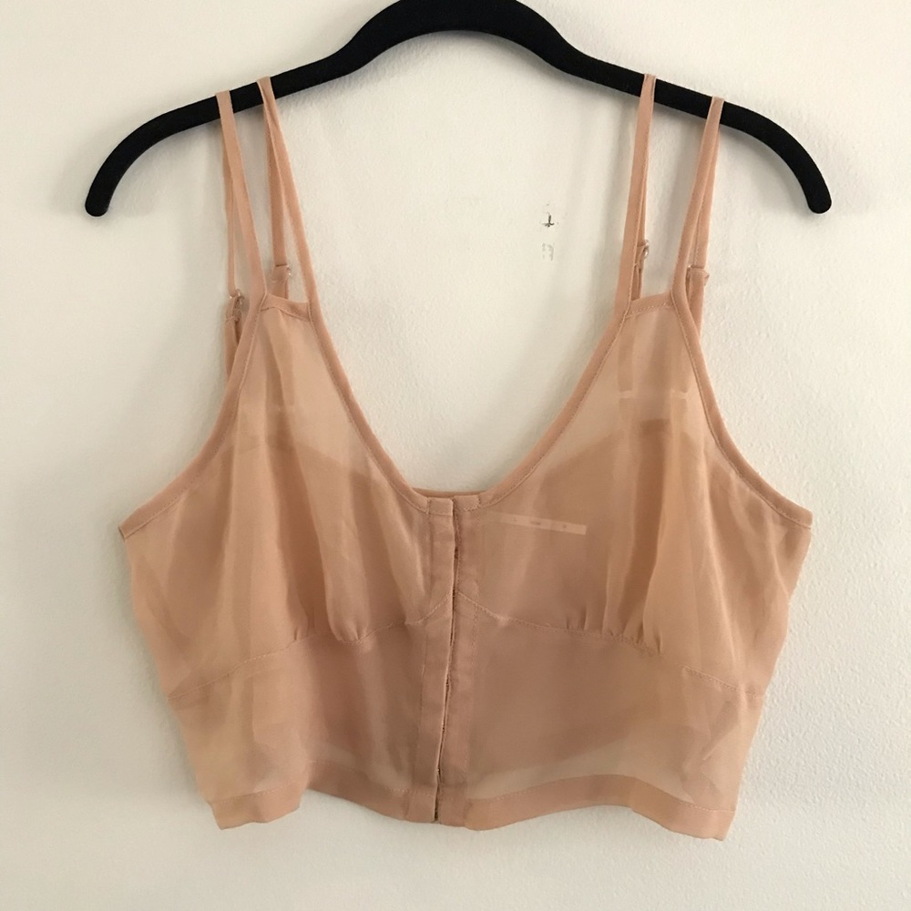 Nude chiffon bra top